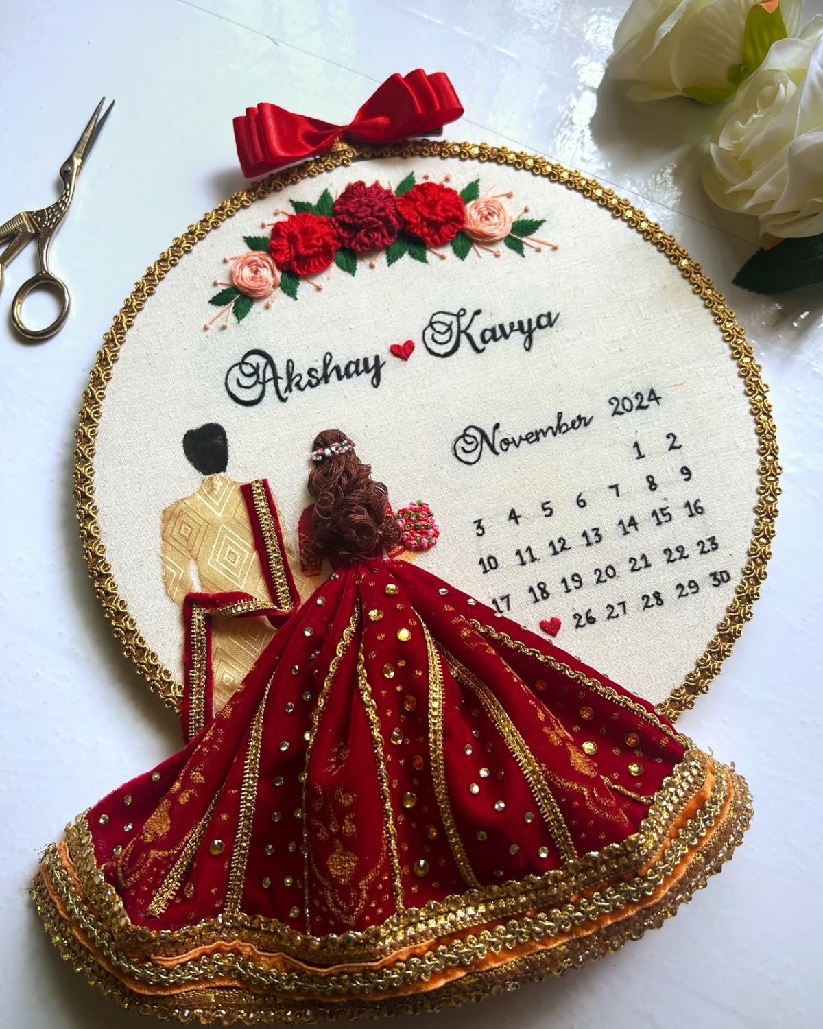 Wedding Embroidery Hoop Art